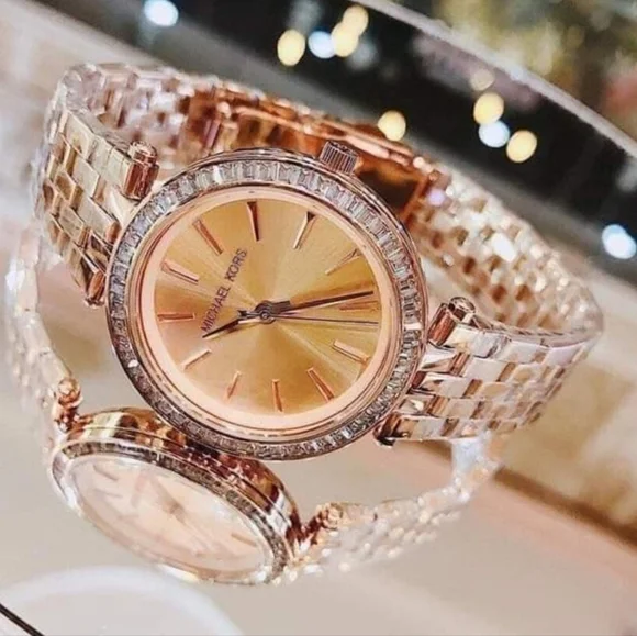 ***NEW*** Sent Michael Kors  Darci Rose Gold Tone Watch 33MM - Picture 2 of 11